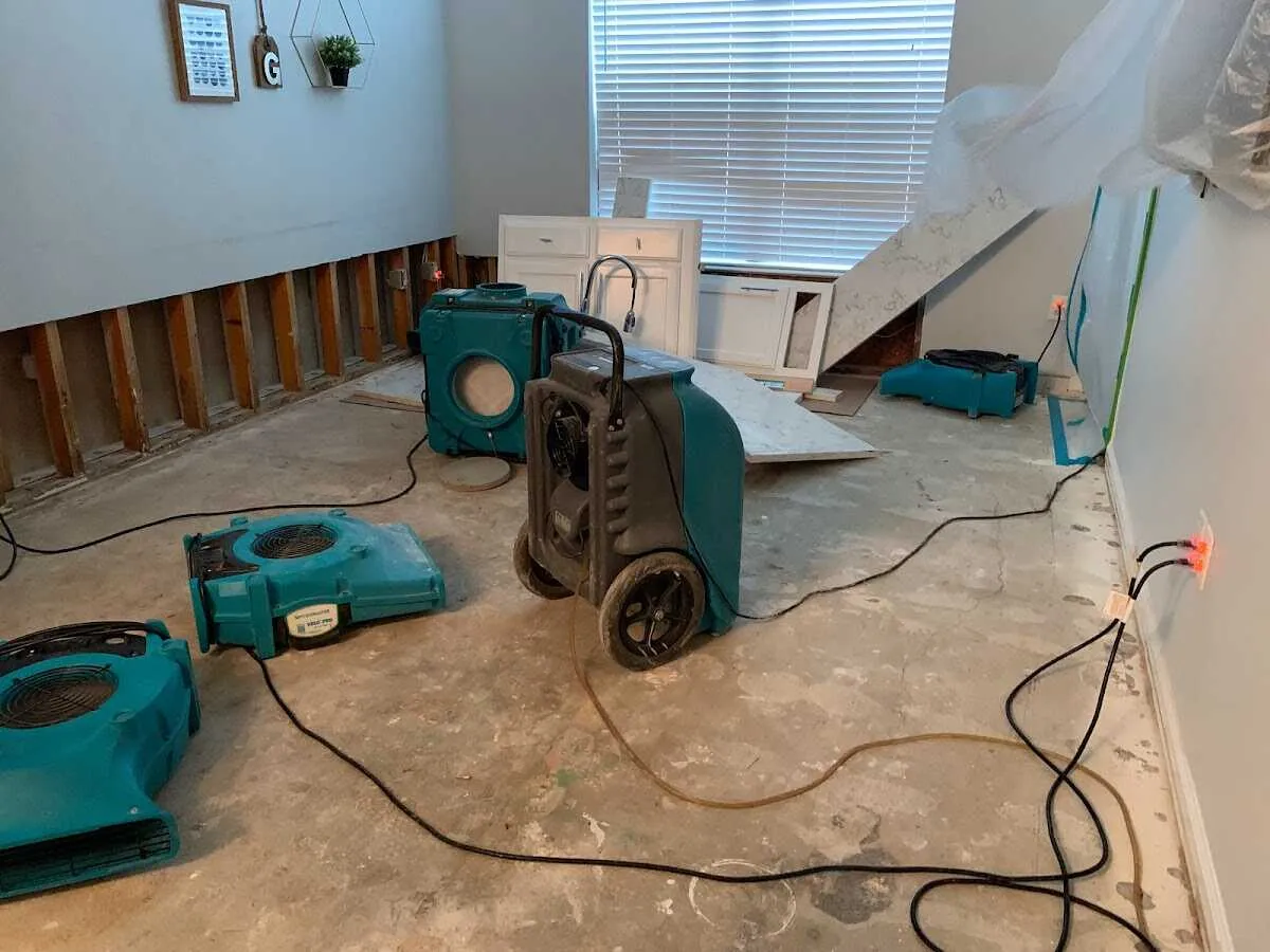 Dehumidifier in flood-cut room for Water Extraction & Removal in Edmonds